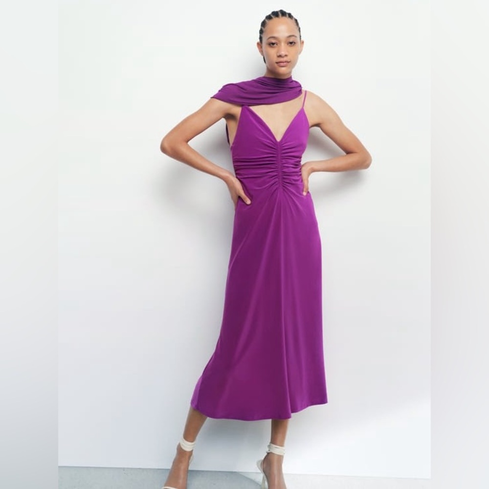 ZARA DRESS WITH RUCHING BRAND NEW WITH TAGS